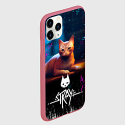 Чехол iPhone 11 Pro матовый Stray Cat: Бродячий Кот, цвет: 3D-малиновый — фото 2