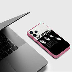 Чехол iPhone 11 Pro матовый With The Beatles Битломания, цвет: 3D-малиновый — фото 2