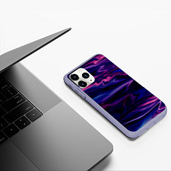 Чехол iPhone 11 Pro матовый Фиолетово-розовый абстрактный узор, цвет: 3D-светло-сиреневый — фото 2