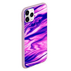 Чехол iPhone 11 Pro матовый Розово-фиолетовый мраморный узор, цвет: 3D-розовый — фото 2