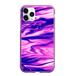 Чехол iPhone 11 Pro матовый Розово-фиолетовый мраморный узор, цвет: 3D-фиолетовый