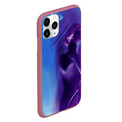 Чехол iPhone 11 Pro матовый Абстрактные краски и тень - Синий, цвет: 3D-малиновый — фото 2