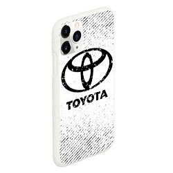 Чехол iPhone 11 Pro матовый Toyota с потертостями на светлом фоне, цвет: 3D-белый — фото 2