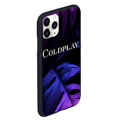 Чехол iPhone 11 Pro матовый Coldplay neon monstera, цвет: 3D-черный — фото 2