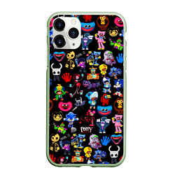Чехол iPhone 11 Pro матовый Персонажи разных игр, цвет: 3D-салатовый