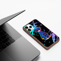 Чехол iPhone 11 Pro матовый Poppy Playtime Хагги Вагги разноцветный неон, цвет: 3D-коричневый — фото 2