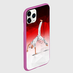 Чехол iPhone 11 Pro матовый Капоэйра на одной руке, цвет: 3D-фиолетовый — фото 2
