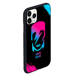 Чехол iPhone 11 Pro матовый David Bowie - neon gradient, цвет: 3D-черный — фото 2
