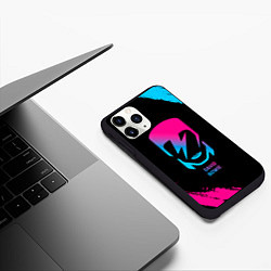 Чехол iPhone 11 Pro матовый David Bowie - neon gradient, цвет: 3D-черный — фото 2