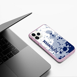 Чехол iPhone 11 Pro матовый Tottenham hotspur Брызги красок, цвет: 3D-розовый — фото 2