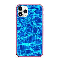 Чехол iPhone 11 Pro матовый Текстура поверхности воды, цвет: 3D-малиновый