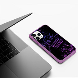 Чехол iPhone 11 Pro матовый League Of Legends неон - Arcane neon, цвет: 3D-фиолетовый — фото 2