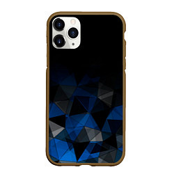 Чехол iPhone 11 Pro матовый Черно-синий геометрический