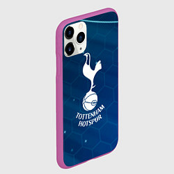 Чехол iPhone 11 Pro матовый Tottenham hotspur Соты абстракция, цвет: 3D-фиолетовый — фото 2