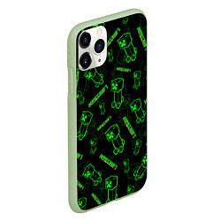 Чехол iPhone 11 Pro матовый Minecraft - Creeper салатовый неон, цвет: 3D-салатовый — фото 2