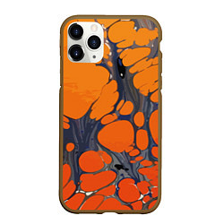 Чехол iPhone 11 Pro матовый Лавовая паутина, цвет: 3D-коричневый