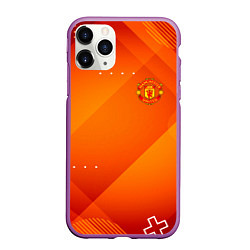 Чехол iPhone 11 Pro матовый Manchester united Абстракция спорт, цвет: 3D-фиолетовый