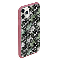 Чехол iPhone 11 Pro матовый Абстрактный камуфляжный темный, цвет: 3D-малиновый — фото 2