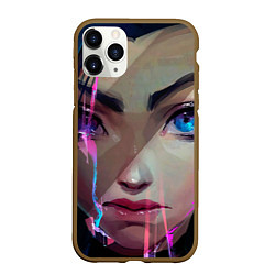 Чехол iPhone 11 Pro матовый Jinx портрет - Аркейн League of legends, цвет: 3D-коричневый