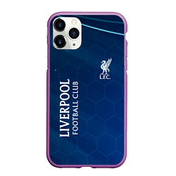 Чехол iPhone 11 Pro матовый Liverpool Соты Абстракция, цвет: 3D-фиолетовый