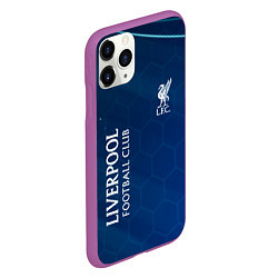 Чехол iPhone 11 Pro матовый Liverpool Соты Абстракция, цвет: 3D-фиолетовый — фото 2