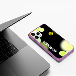 Чехол iPhone 11 Pro матовый Боруссия Абстракция, цвет: 3D-фиолетовый — фото 2