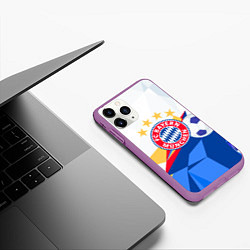 Чехол iPhone 11 Pro матовый Bayern munchen Абстракция геометрии, цвет: 3D-фиолетовый — фото 2