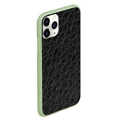 Чехол iPhone 11 Pro матовый Имитация кожи - паттерн, цвет: 3D-салатовый — фото 2
