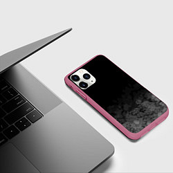 Чехол iPhone 11 Pro матовый Листва на темном фоне, цвет: 3D-малиновый — фото 2