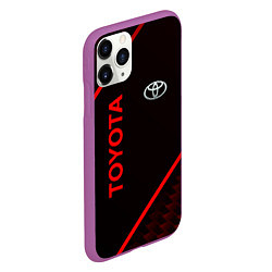 Чехол iPhone 11 Pro матовый Toyota Красная абстракция, цвет: 3D-фиолетовый — фото 2
