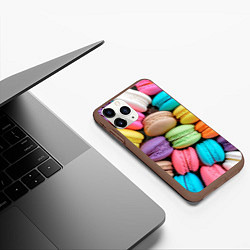 Чехол iPhone 11 Pro матовый Цветные Макаруны, цвет: 3D-коричневый — фото 2
