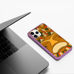 Чехол iPhone 11 Pro матовый Polynesian tiki SERENE, цвет: 3D-фиолетовый — фото 2