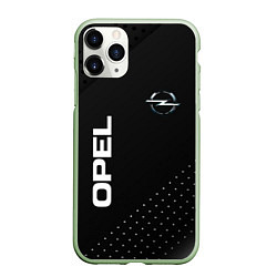 Чехол iPhone 11 Pro матовый Opel Карбон, цвет: 3D-салатовый