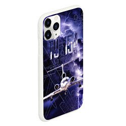 Чехол iPhone 11 Pro матовый Ту-154 Ночные полет, цвет: 3D-белый — фото 2