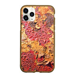 Чехол iPhone 11 Pro матовый Фактура ржавого железа, цвет: 3D-коричневый