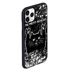 Чехол iPhone 11 Pro матовый Группа The Pretty Reckless и рок кот, цвет: 3D-черный — фото 2