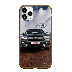 Чехол iPhone 11 Pro матовый Toyota Land Cruiser in the mountains, цвет: 3D-коричневый