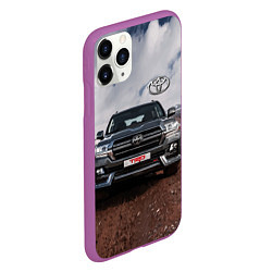 Чехол iPhone 11 Pro матовый Toyota Land Cruiser in the mountains, цвет: 3D-фиолетовый — фото 2