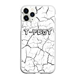 Чехол iPhone 11 Pro матовый Рэпер T-Fest в стиле граффити: символ сверху, цвет: 3D-белый