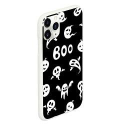 Чехол iPhone 11 Pro матовый Приведение Boo Хэллоуин, цвет: 3D-белый — фото 2