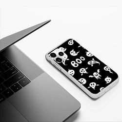 Чехол iPhone 11 Pro матовый Приведение Boo Хэллоуин, цвет: 3D-белый — фото 2