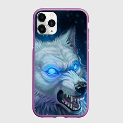Чехол iPhone 11 Pro матовый Ледяной волк, цвет: 3D-фиолетовый