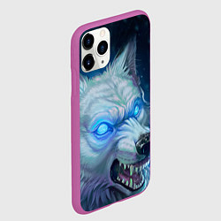 Чехол iPhone 11 Pro матовый Ледяной волк, цвет: 3D-фиолетовый — фото 2