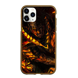 Чехол iPhone 11 Pro матовый Берсерк Гатс В Огне, цвет: 3D-коричневый