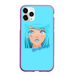 Чехол iPhone 11 Pro матовый Аниме девушка с глазами цвета океана, цвет: 3D-фиолетовый