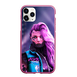 Чехол iPhone 11 Pro матовый Cyberpunk 2077 - Валери V, цвет: 3D-малиновый