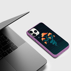 Чехол iPhone 11 Pro матовый Лис на волшебном дереве, цвет: 3D-фиолетовый — фото 2