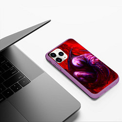 Чехол iPhone 11 Pro матовый Берсерк Демон, цвет: 3D-фиолетовый — фото 2