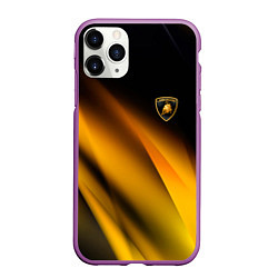 Чехол iPhone 11 Pro матовый Ламборгини - желтая абстракция, цвет: 3D-фиолетовый