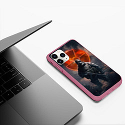 Чехол iPhone 11 Pro матовый STALKER Боец Долга, цвет: 3D-малиновый — фото 2